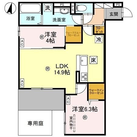 向野町の完工年月(2026年2月)築の賃貸アパートの間取り