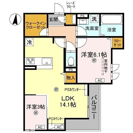 CASA MUKAINOの間取り