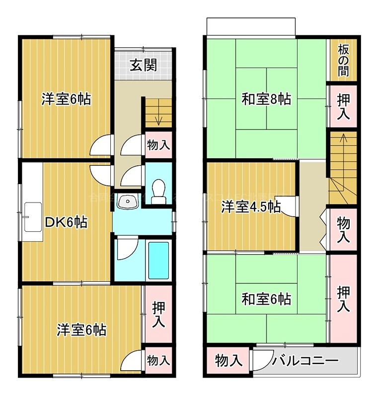 堺市東区大美野162-43貸家の間取り