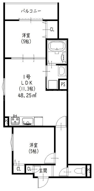 クリエオーレ初芝の間取り