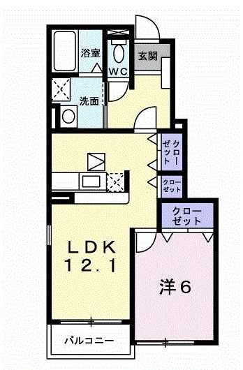 プリムローズT・K Bの間取り