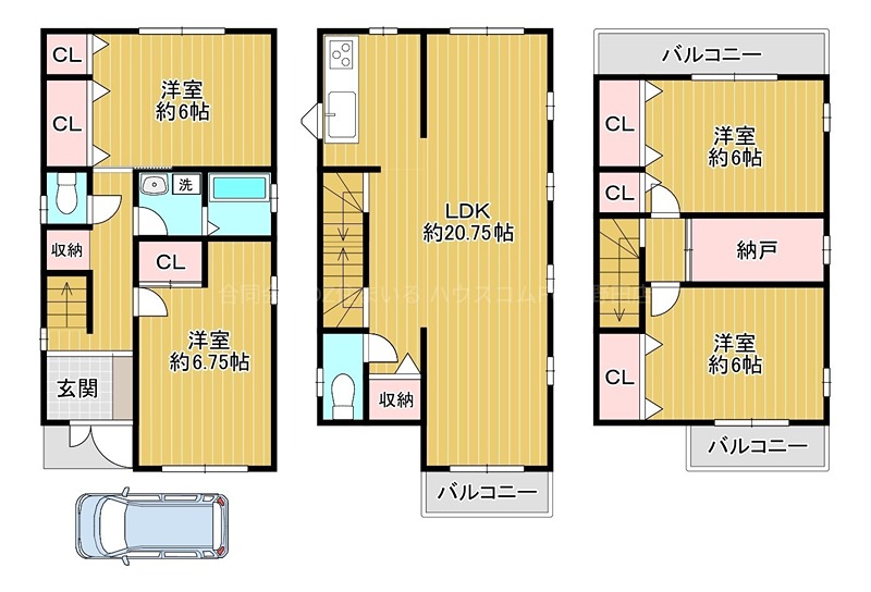 丈六戸建の間取り