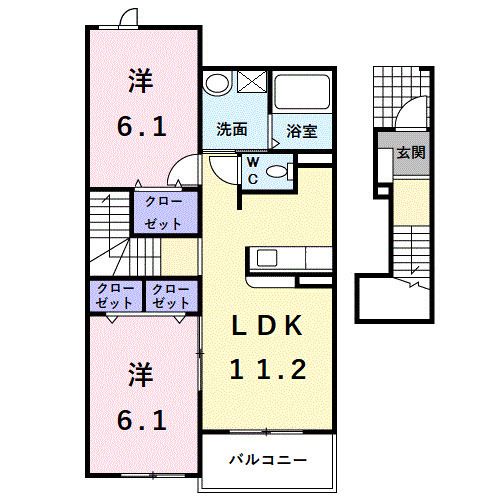 クラール・ベルF・Uの間取り