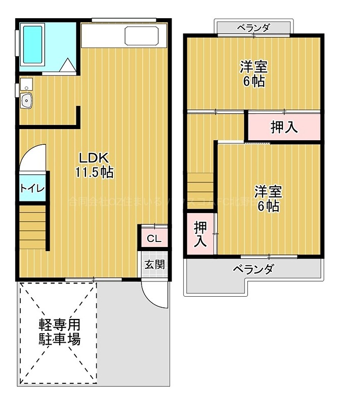 日置荘原寺町一軒家の間取り