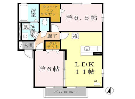 パストラル福田 A棟の間取り