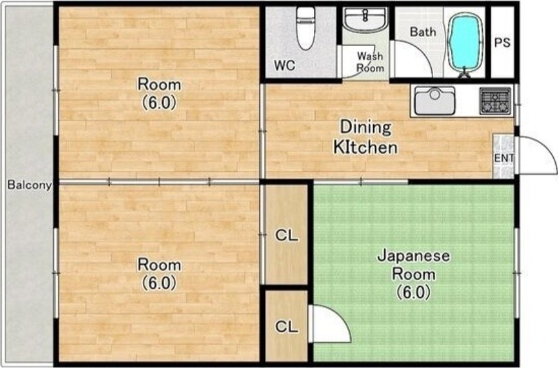 西野の完工年月(1976年6月)築の賃貸マンションの間取り