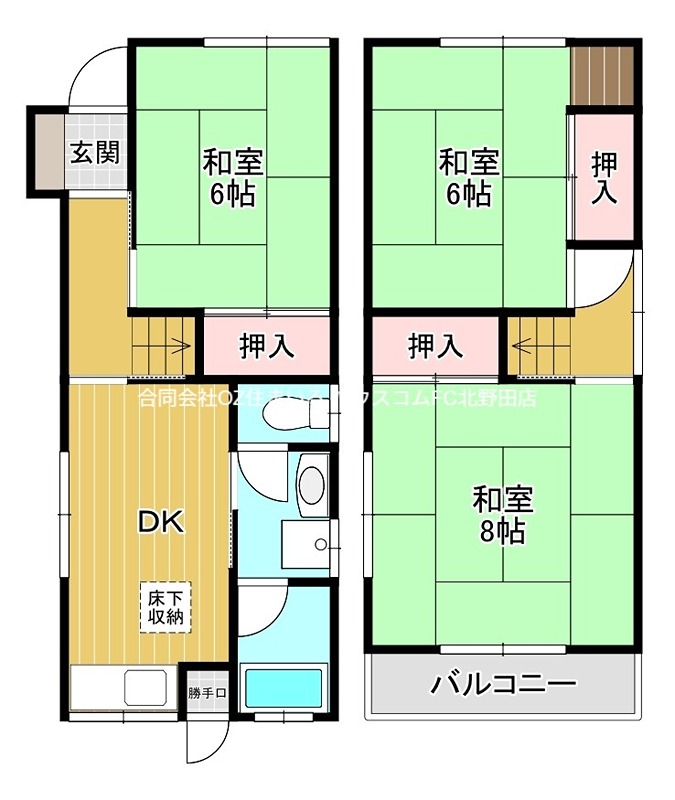 堺市東区北野田 貸家の間取り