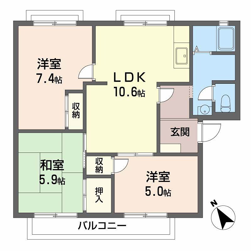 ヴィラ錦C棟の間取り