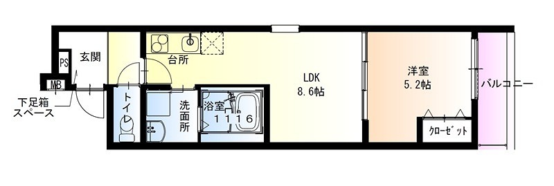フジパレス北野田VI番館の間取り