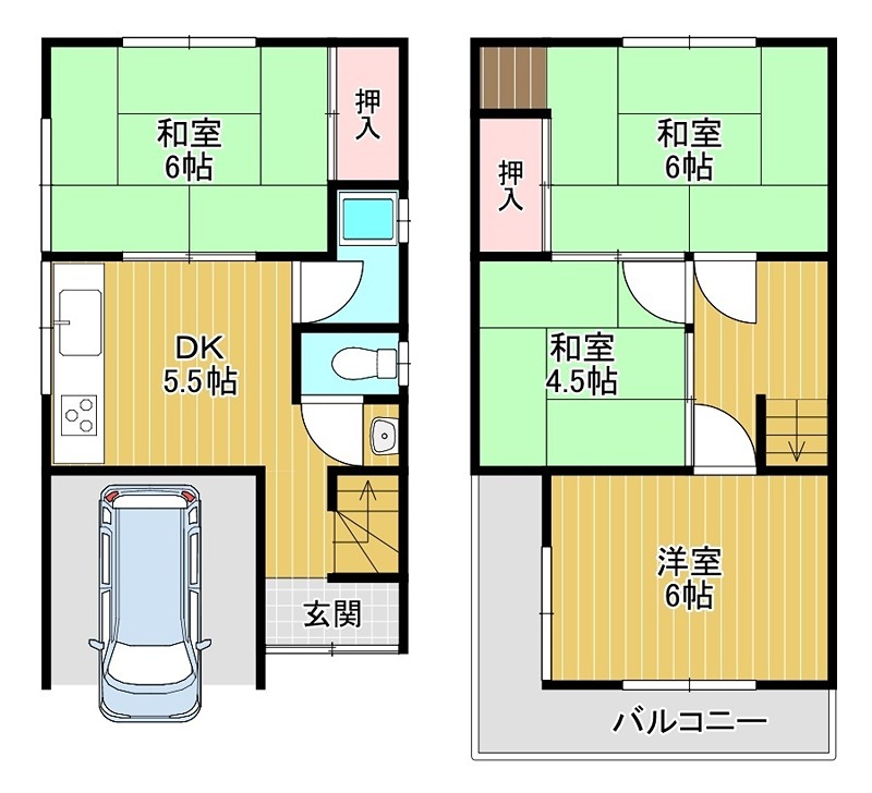 貸家 堺市東区草尾の間取り