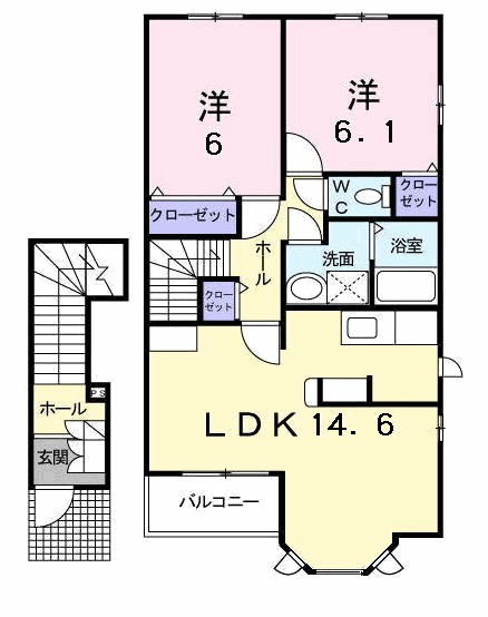 メルシー ボンジョルネ A棟の間取り