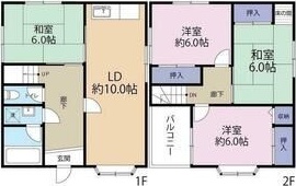 池之宮2丁目13-8貸家の間取り