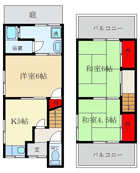 枚方市渚南町32-14テラスの間取り
