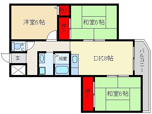 グランデ東香里Iの間取り