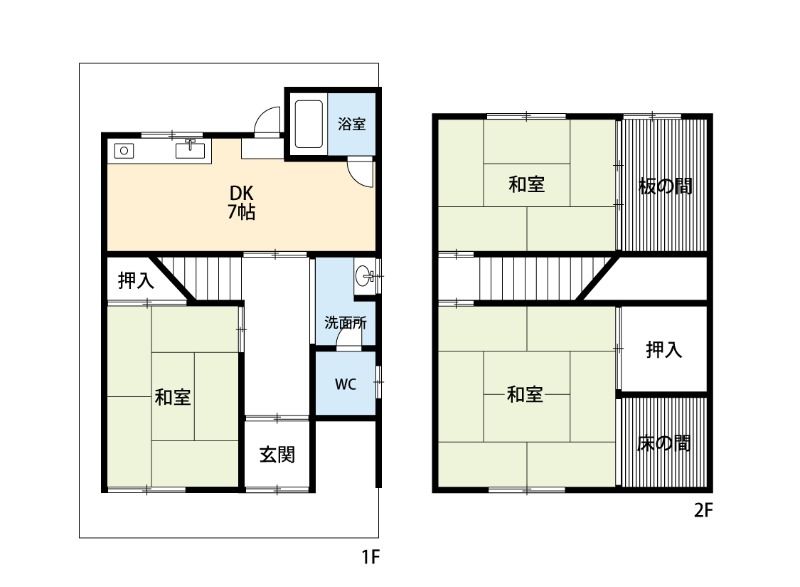 伊加賀寿町16-18貸家の間取り