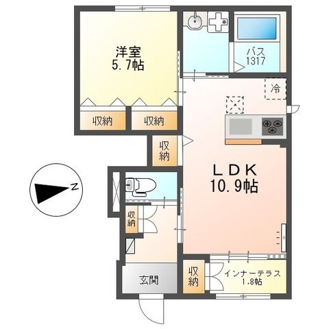 片鉾本町A棟新築アパートの間取り
