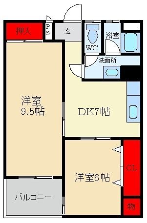 シャトー東香里の間取り