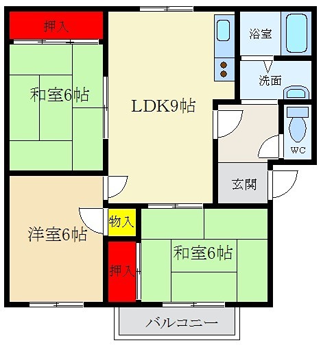 カルチェ東香里の間取り