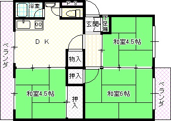 御殿山コーポCの間取り