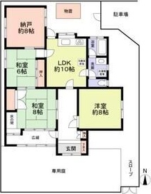 枚方市津田元町平屋の間取り