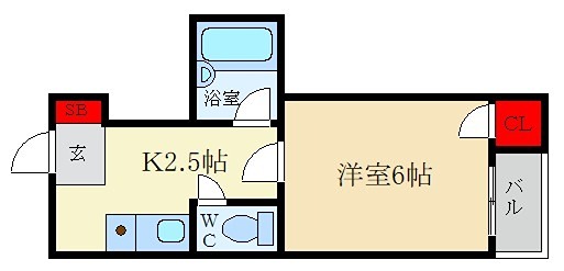 ロータリーマンション村野B棟 Bの間取り