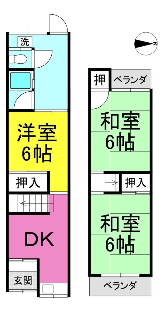 枚方市田口1丁目 テラスの間取り