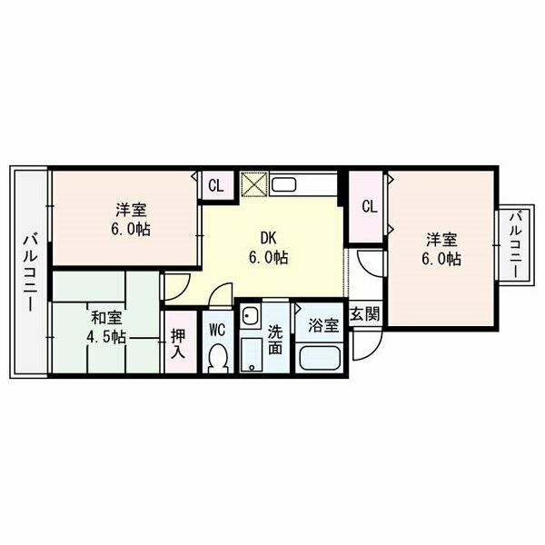 橋内ハイツの間取り