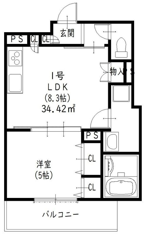 クリエオーレ藤阪中町IIの間取り