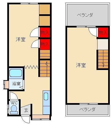 枚方市渚南町27 貸家の間取り