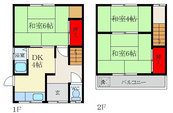 北中振1丁目テラスハウスの間取り