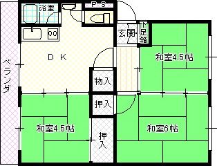 御殿山コーポBの間取り