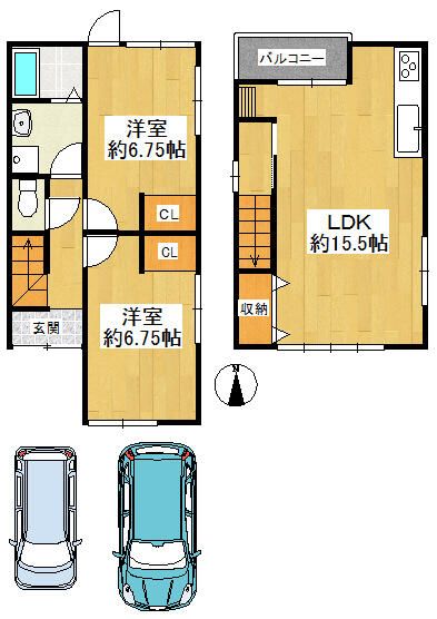 山之上北町14-14 貸家の間取り