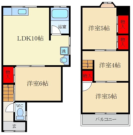 野村中町7-10 賃家の間取り