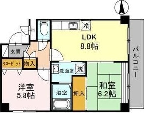 マンション奥野の間取り