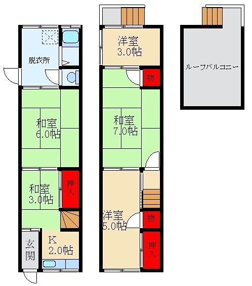 枚方市出口5丁目16-3 テラスの間取り