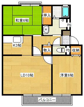 カルチェ東香里IIA棟の間取り
