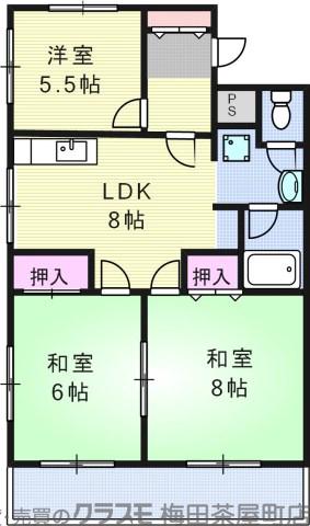 垂水町の完工年月(1987年10月)築の賃貸マンションの間取り