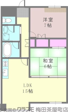 江坂町の完工年月(1992年7月)築の賃貸マンションの間取り