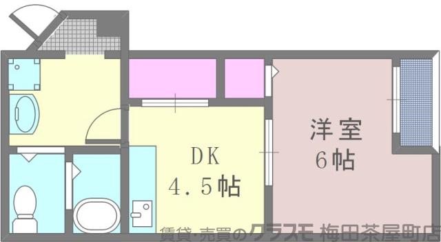 江の木町の完工年月(1975年1月)築の賃貸マンションの間取り