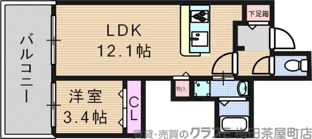 広芝町の完工年月(2012年3月)築の賃貸マンションの間取り