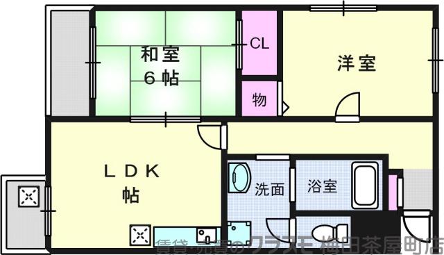 泉町の完工年月(1996年9月)築の賃貸マンションの間取り
