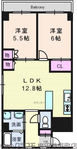 垂水町の完工年月(1974年2月)築の賃貸マンションの間取り