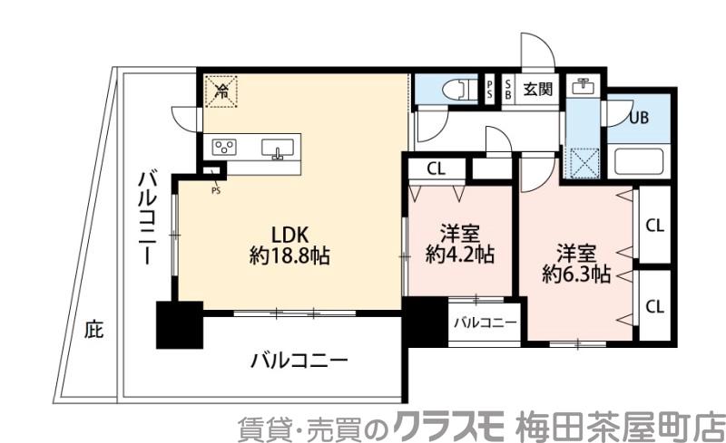 朝日町の完工年月(2019年5月)築の賃貸マンションの間取り