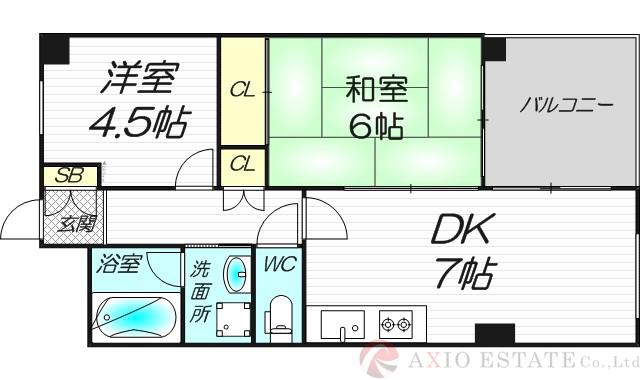 宮原の完工年月(1981年11月)築の賃貸マンションの間取り