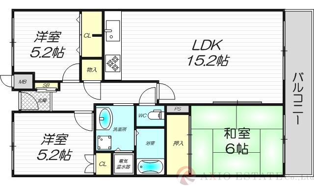 ファミールハイツ北大阪1号棟の間取り