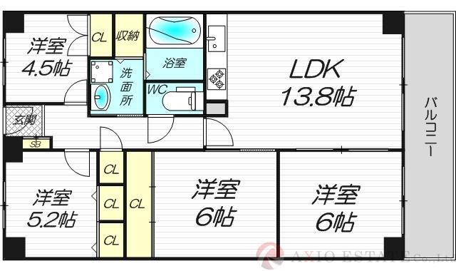 ファミールハイツ北大阪1号棟の間取り