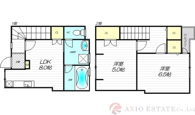賃貸一戸建住宅等 テラスハウスの間取り
