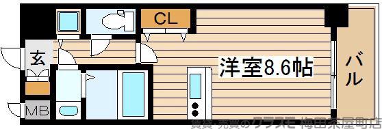 豊崎の完工年月(2008年1月)築の賃貸マンションの間取り