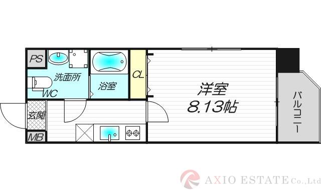 中崎の完工年月(2016年2月)築の賃貸マンションの間取り