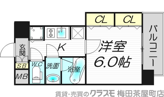 豊崎の完工年月(2012年9月)築の賃貸マンションの間取り